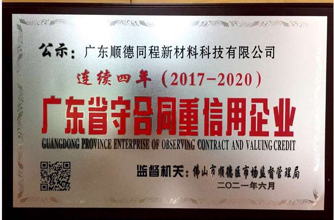 2017-2020年守合同重信用企业